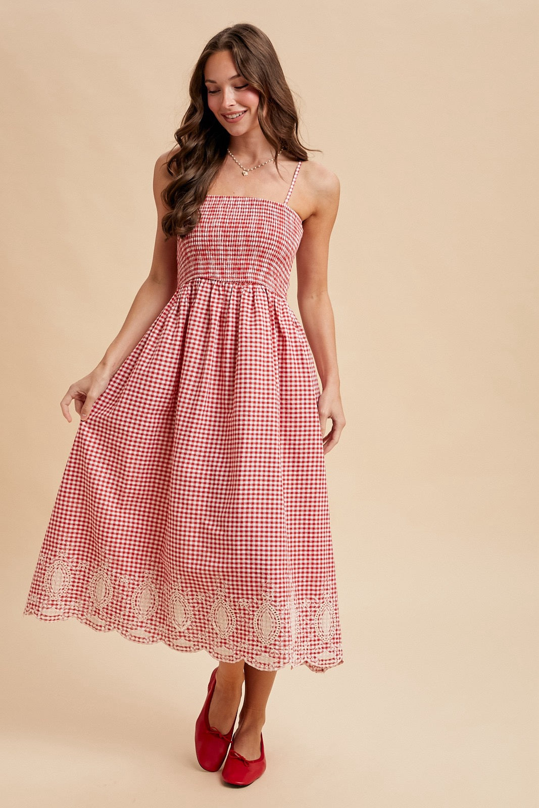 Lace Embroidered Midi Dress