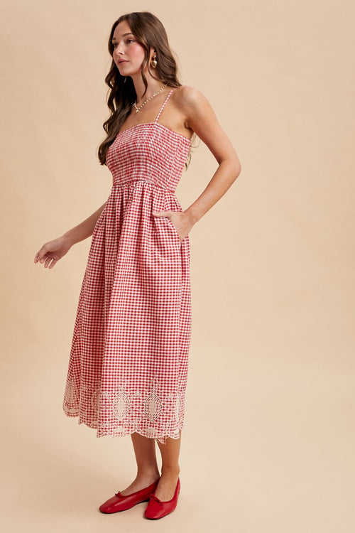 Lace Embroidered Midi Dress